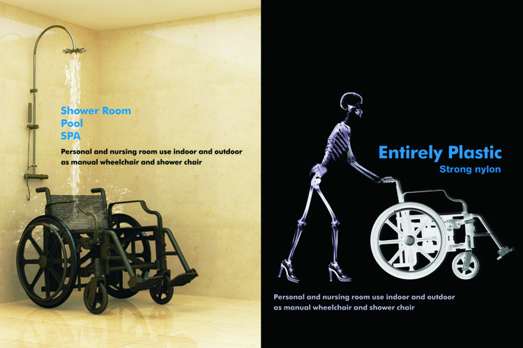 Lightweight MRI Wheelchair Plastic Non-Metallic Magnetic Resonance Imaging Hospital Patient Transport