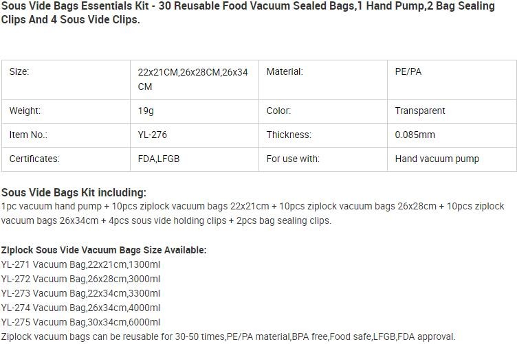 vacuum sealer storage bag Heat seal laminated transparent vacuum plastic food packing bags for sausage, BAGPLASTICS. BAG