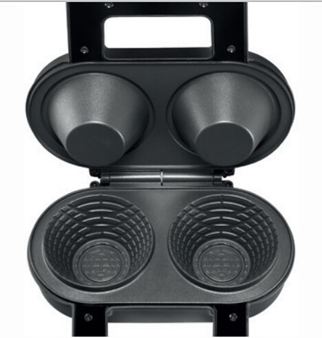 2 Holes Waffle Bowl Maker , Waffle Cup Maker Power Cord Wrap For Easy Storage