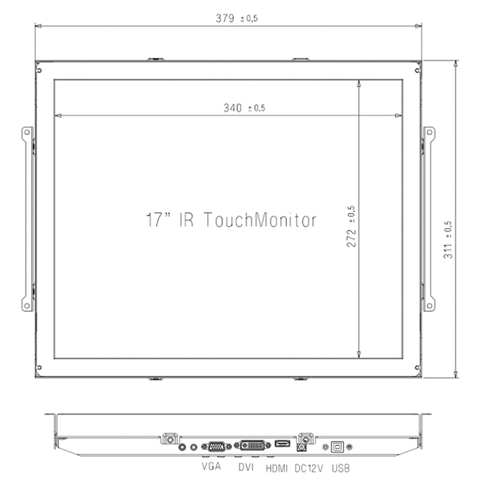 Sunlight Readable IP65 Infrared Touch Monitor High Brightness Waterproof