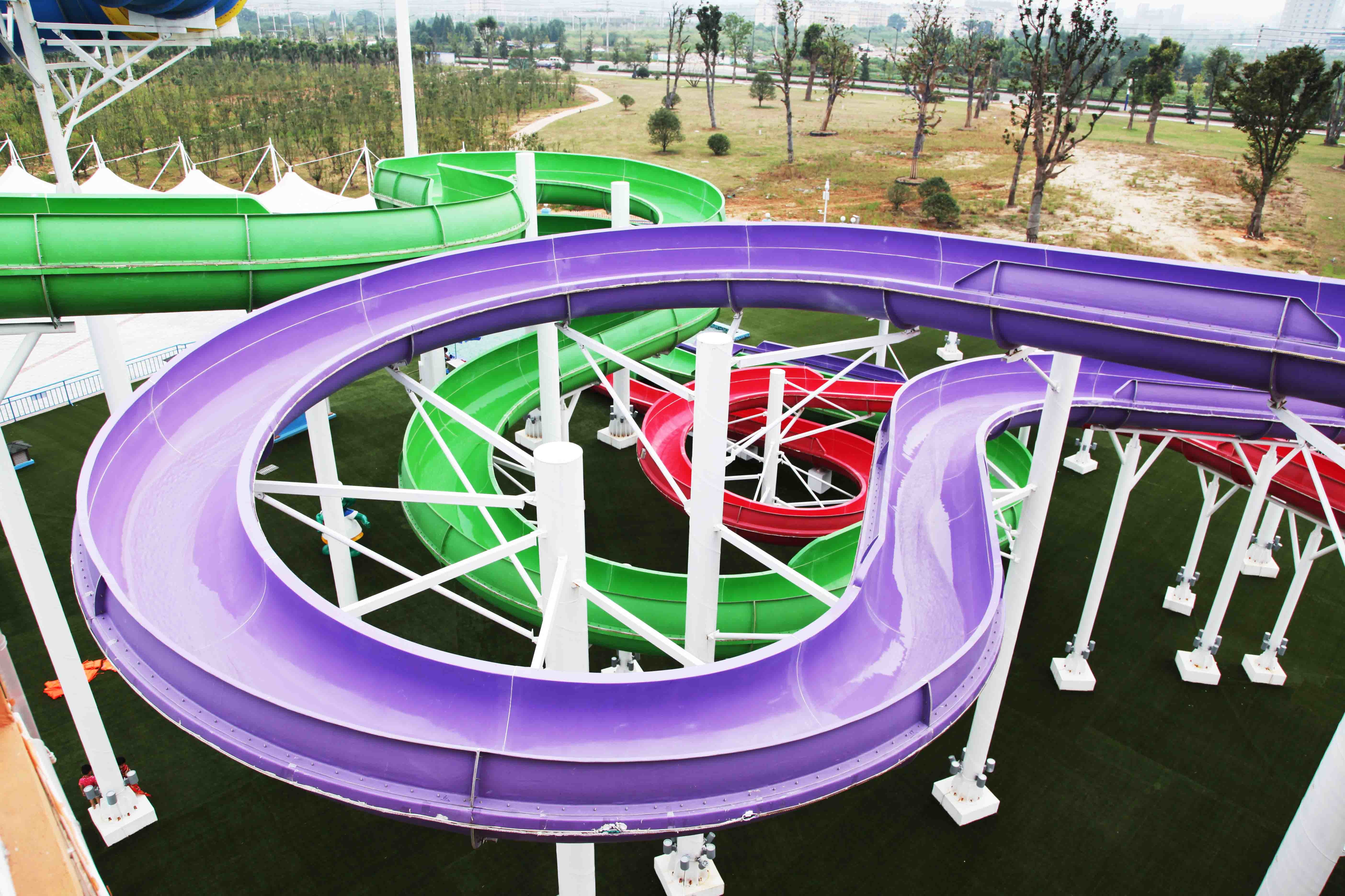 Customized Family Aqua Park Slides Outdoor Fiberglass Water Slide For Amusement Park