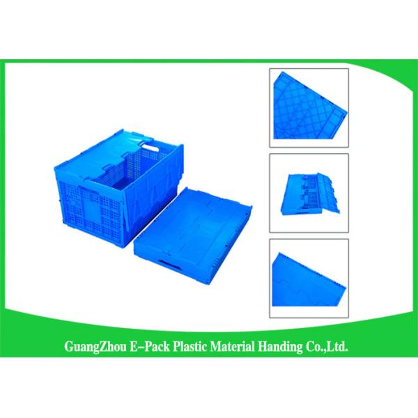 Mesh Collapsible Plastic Containers with Attached Lids / Package Folding Plastic Crates