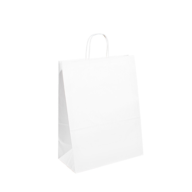 Customized Paper T Shirt Bags 100gsm-150gsm Thickness Flexo Printing Surface