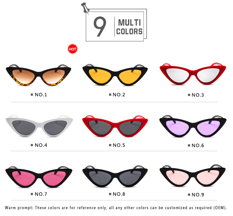 Retro Vintage Narrow Cat Eye Sunglasses Women Cat Eye Clout Glasses Plastic Frame
