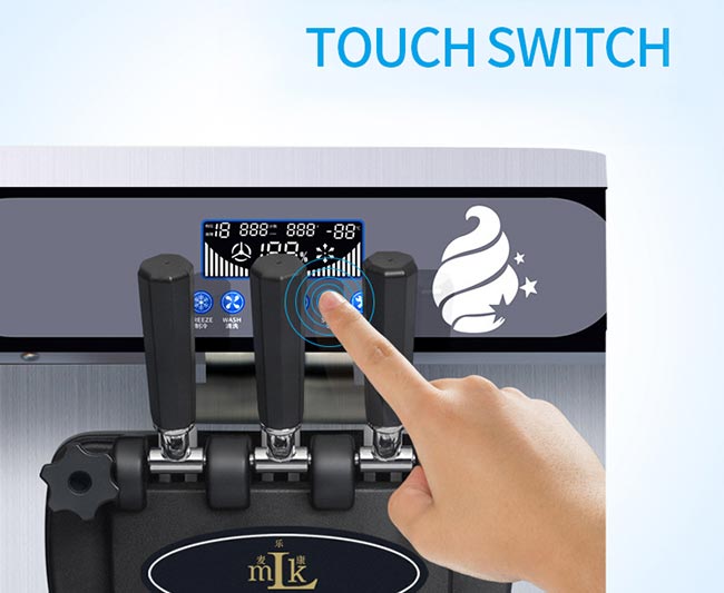 3 Flavors Stainless Steel Frozen Yogurt Machine / Vending Soft Ice Cream Machine