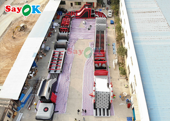 150x3.8m Tarpaulin Inflatable Obstacle Course Racing Game For Events
