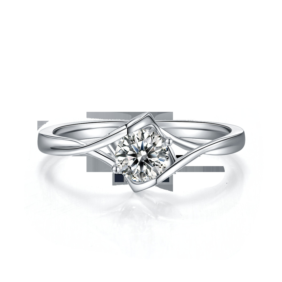 Women 3 Carat Natural Moissanite Ring Gemstone Wedding Promise Engagement