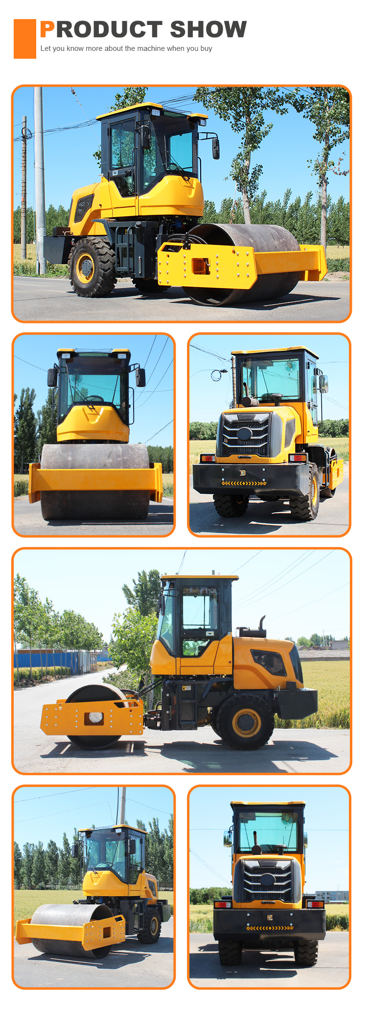 HQ-YL4000 4 Ton Asphalt Road Roller Compactor Machine with 80KN Hydraulic Vibration
