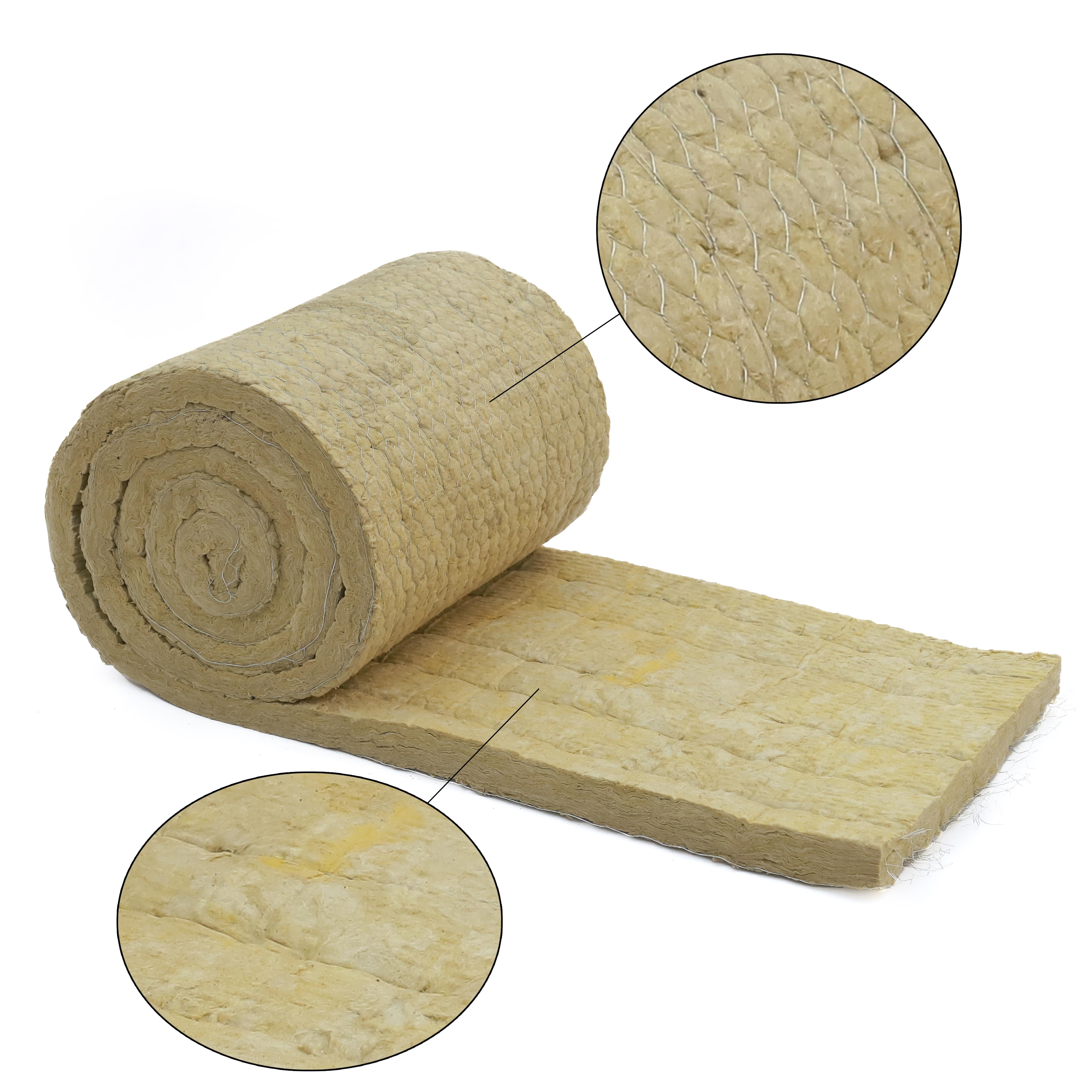 50 mm Insulation Material Mineral Wool Blanket With Wire Steel