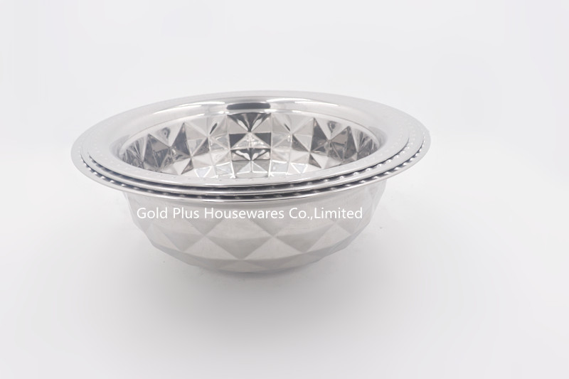 30cm Multi-functional stainless steel food storage basin vegetable reserve side deep basin with lid