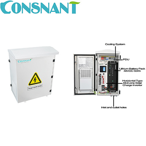 IP55 Cabinet Outdoor UPS Systems 5KW SPWM USB UPS Power Cabinet