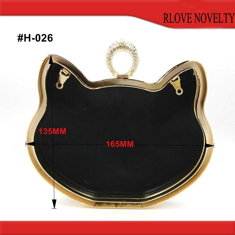 China New Style Gold Color Cat Shape Metal Clasp Purse Frame Box Clutch Bag Frame