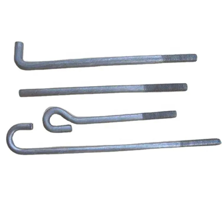 J Type Anchor Bolts Galvanized L / J Type Steel Foundation Anchor Bolts M12 Metric Thread