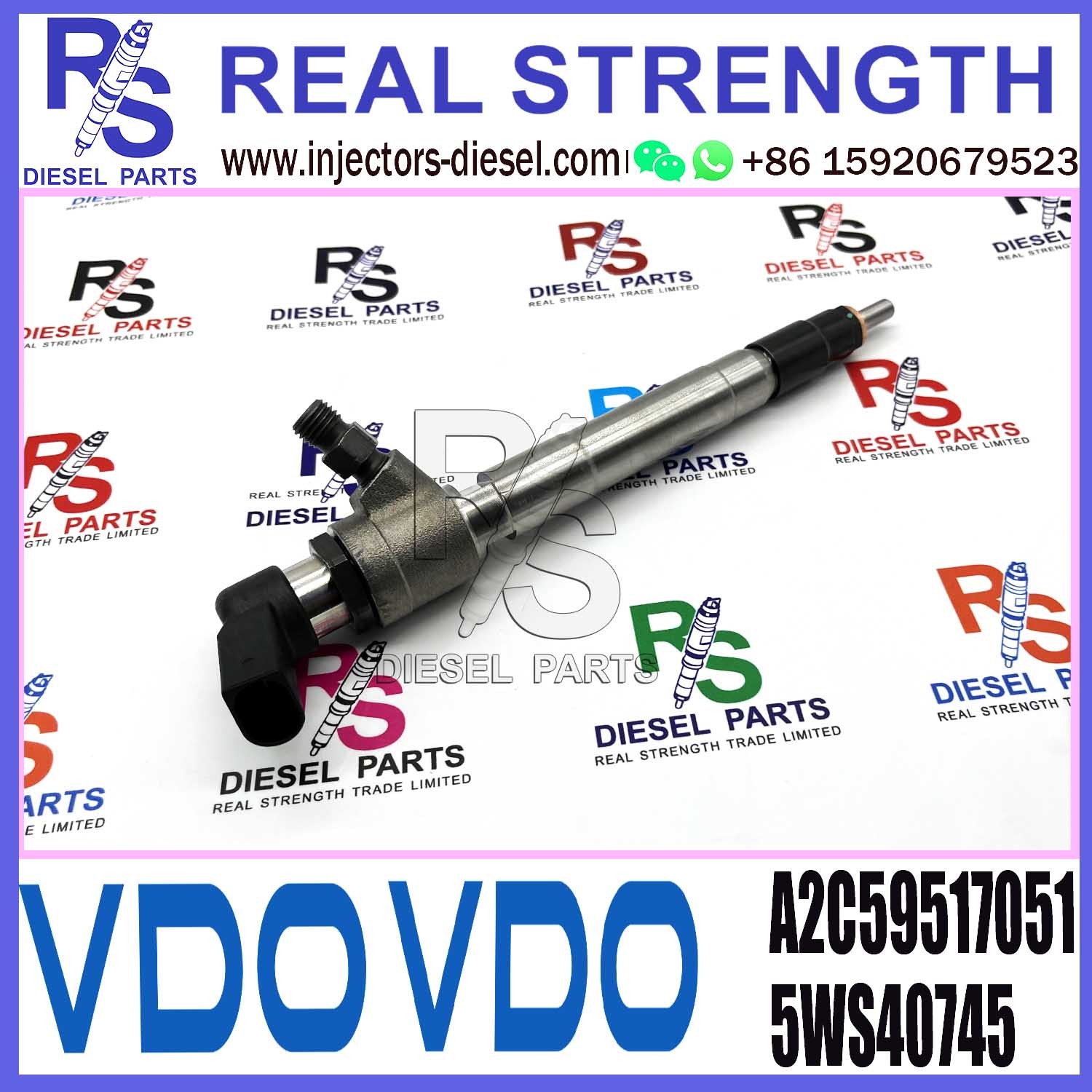 VDO Diesel Fuel Injector A2C59517051 9801125480 5WS40745 2.2HDi For Ford Peugeot