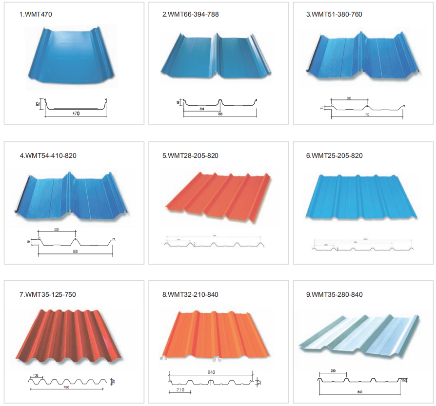 Corrugated steel sheet for steel structure building facade different width and length
