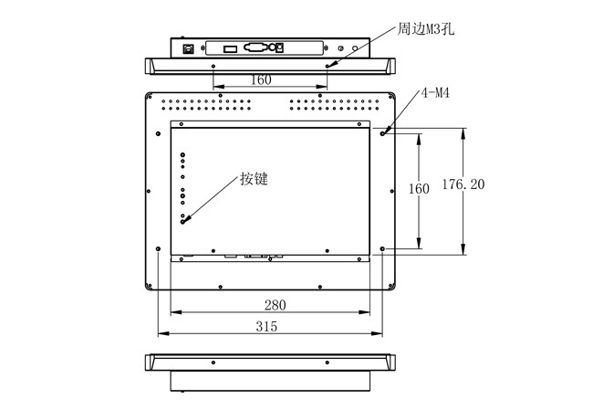 15-Inch Windows Embedded Screen for Transportation Displays, Security Systems, Warehouse Operations, and Vending Machines