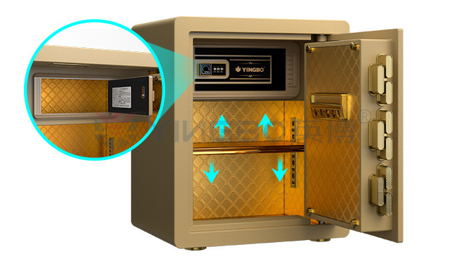 Dual Warning Alarm Home Safe Box Anti-Theft H450mm(Gold)
