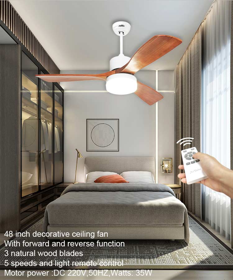 Modern Room Decoration 110v 220v DC Ceiling Fan with Lights and Remote Made of Metal