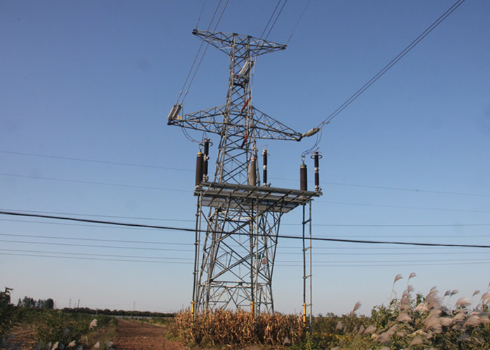 220KV Transmission Steel Tower Hot Dip Galvanized Surface For Overhead Power Line