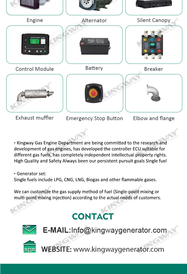 50HZ 60HZ 1500RPM 500KVA/400KW silent natural gas generators for factory