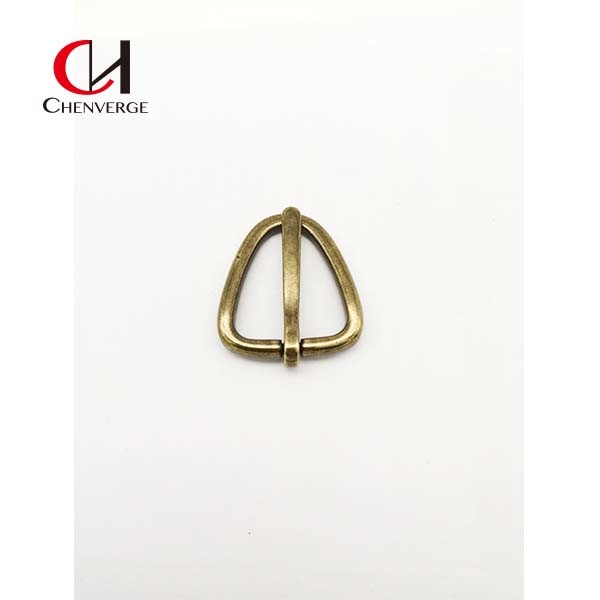 Triangle 28mm Copper Roller Buckle , Antiwear Pin Type Belt Buckle