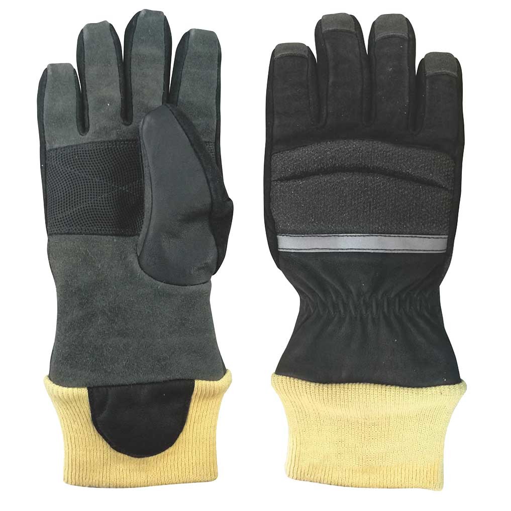 Natural Cowhide / Kangaroo Firefighter Gloves With Reflective Belt NFPA AS / NZS