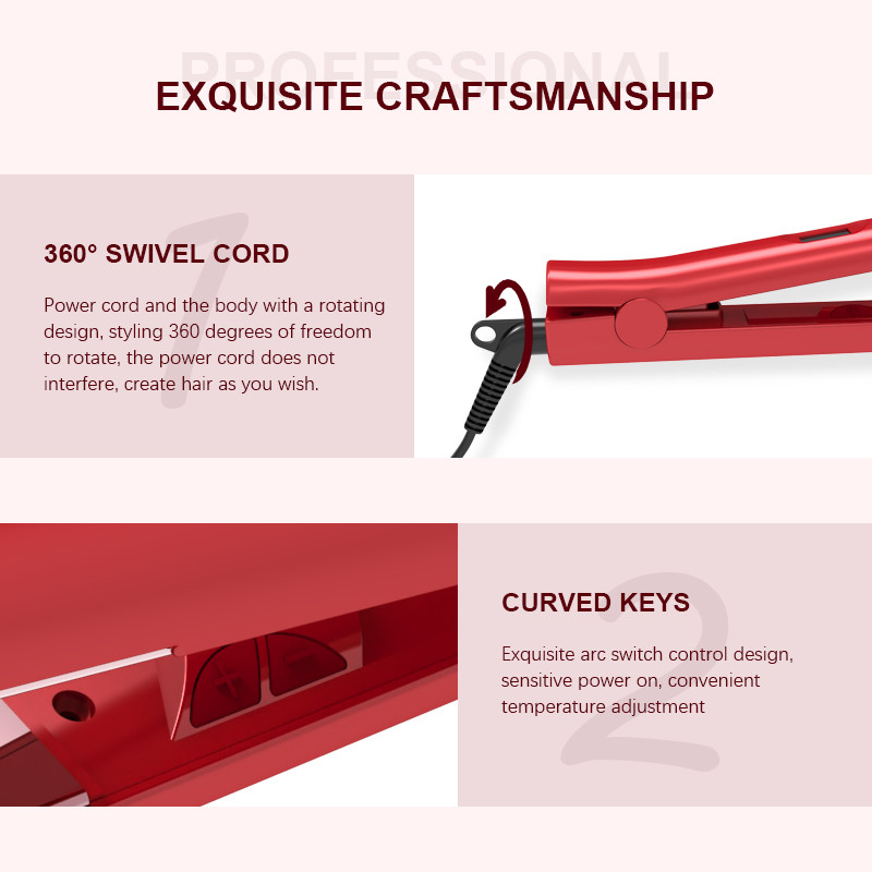 45W Ceramic Flat Iron Hair Straightener 3D Floating Titanium Plates