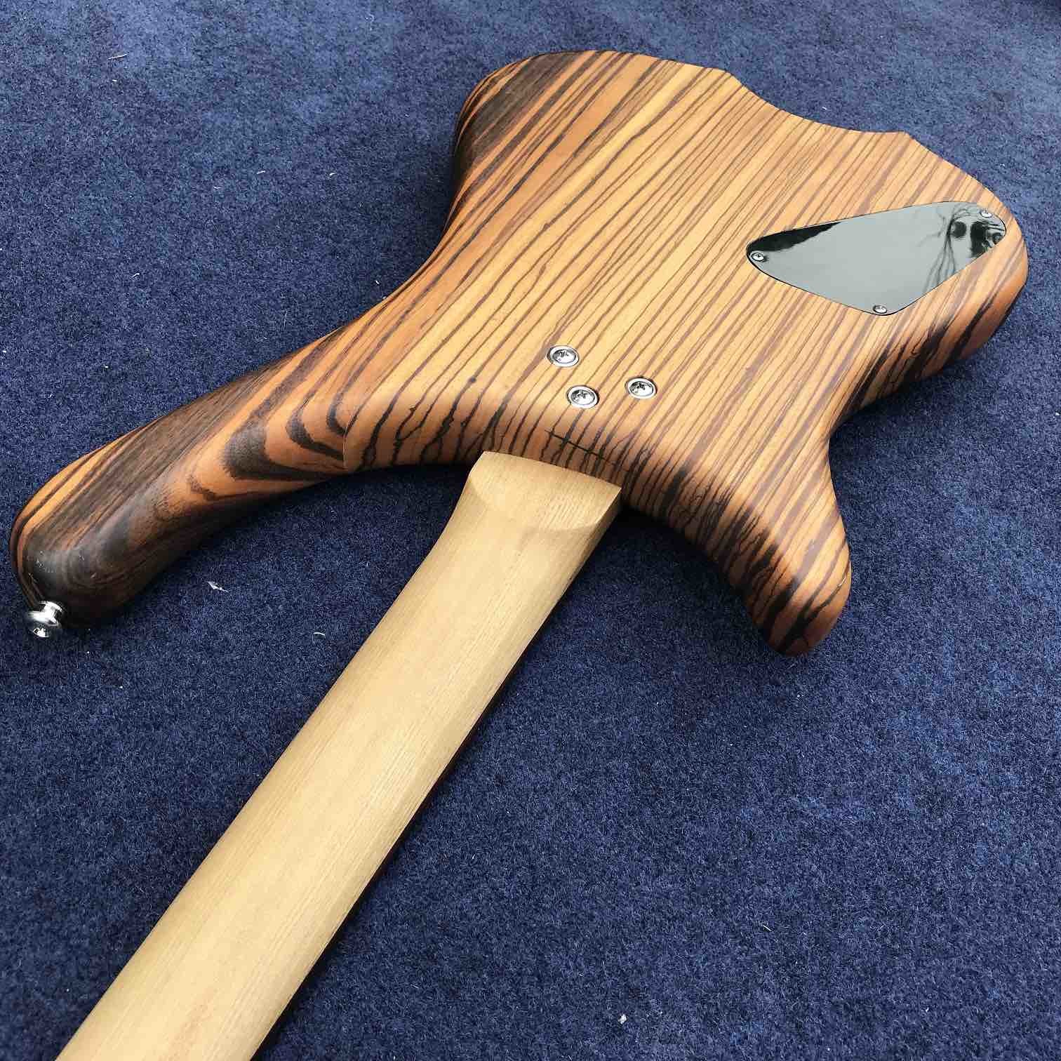 2020 New 4 Strings Buzzard Natural Color Top Neck Through Bass Guitar