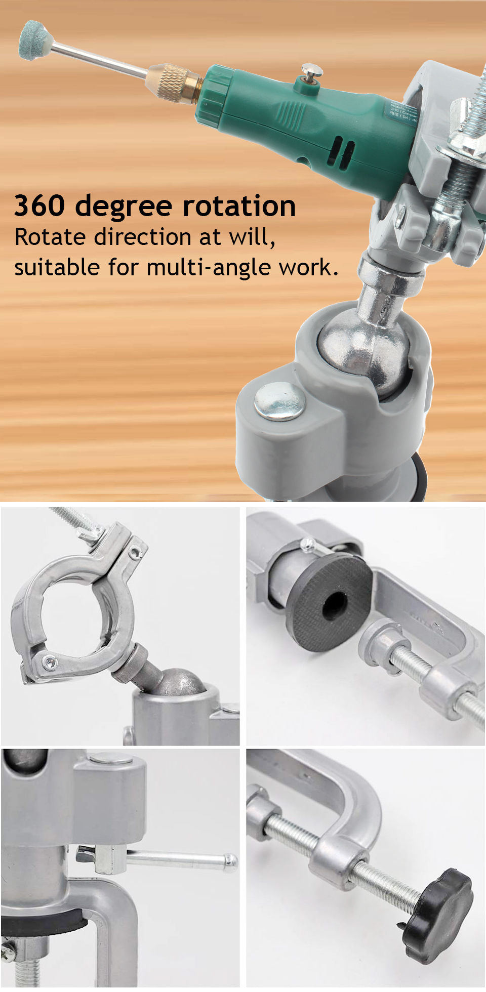 Aluminum Alloy Bench Grinder Stand With Universal Clamp Vises