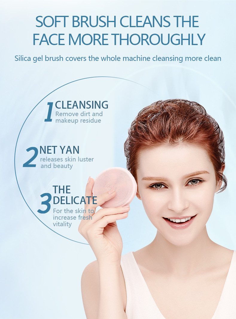 Promote Absorption 8 Modes 2W Silicone Face Cleansing Brush