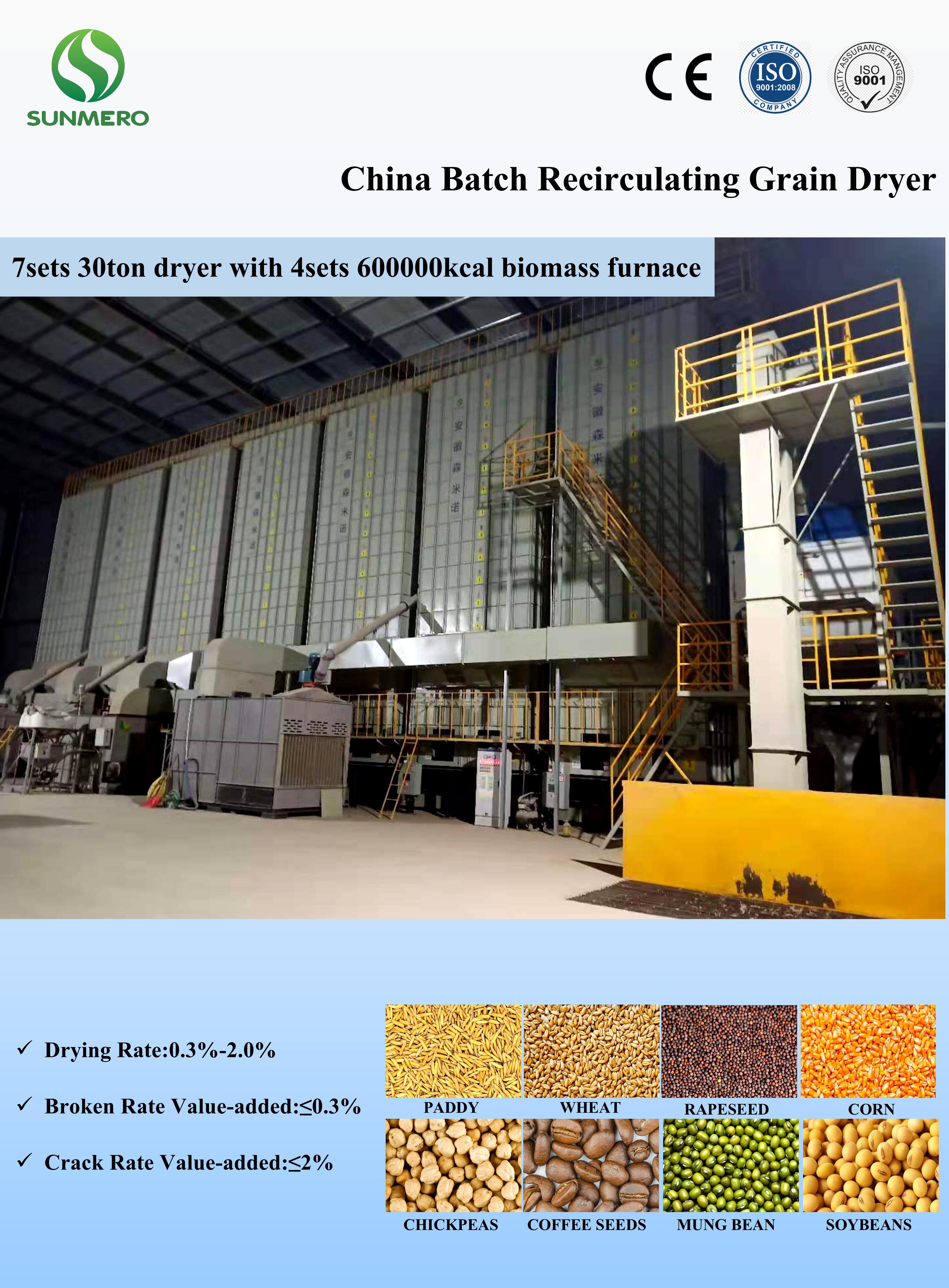 ISO9001 Vertical Cereal Drying Machine Rice Processing Machine 220V