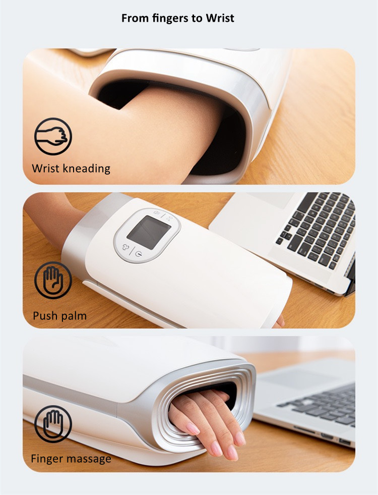 Vibrating Electric Cordless Hand Massager Air Pressure Hot Compress 5V 2A