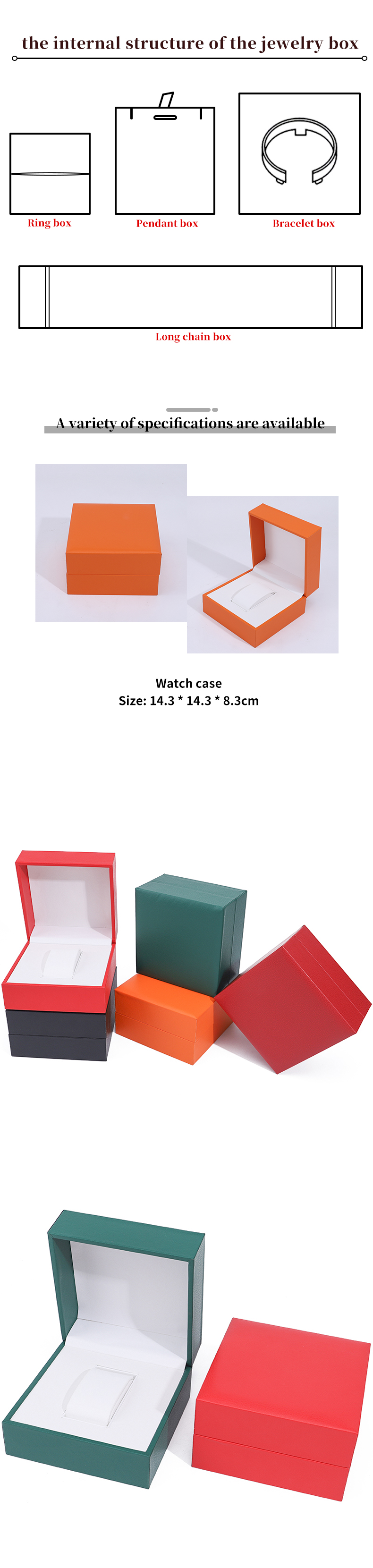 Sleek Detachable Plastic Watch Box Luxury Storage Case with Soft Velvet Lining