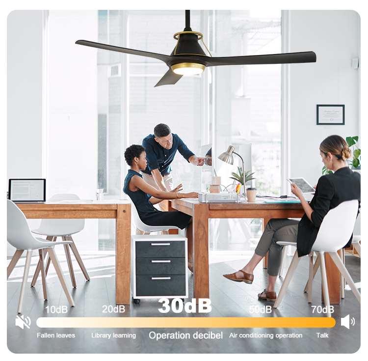 6 Speeds Remote Control LED Ceiling Fan with Modern Design and Comfortable Wind