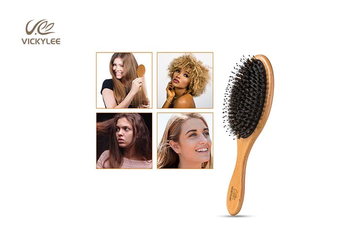 Healthy Bristle Black 23.8CM Wooden Handle Hair Brush