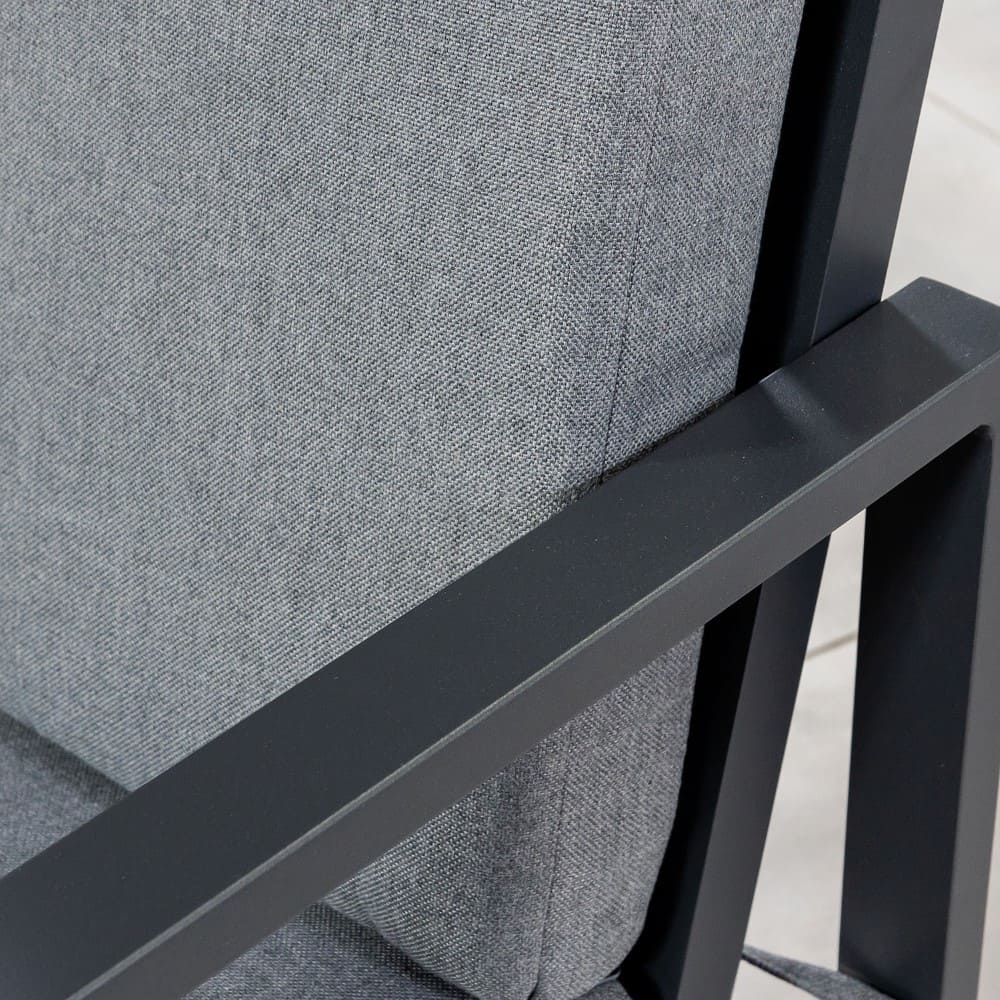 Metal Dining Armchair and Dining Table Set for 8 Seating in Villa Outdoor Dining