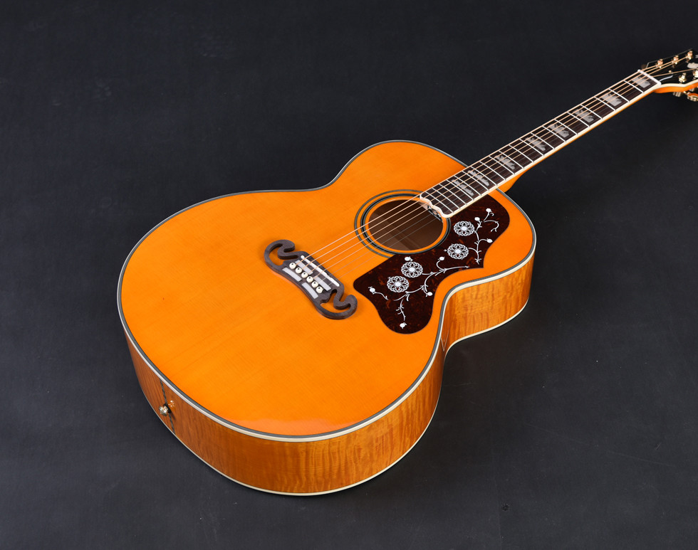 Customized 43 Inch Jumbo size solid wood J200 style acoustic guitar