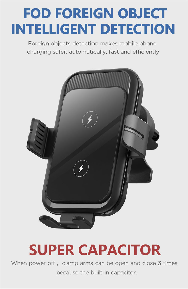 Dual Coil 15W Qi Fast Charging Auto Clamping Car Charger Phone Mount Designer Wireless Charger for Samsung Z Flip