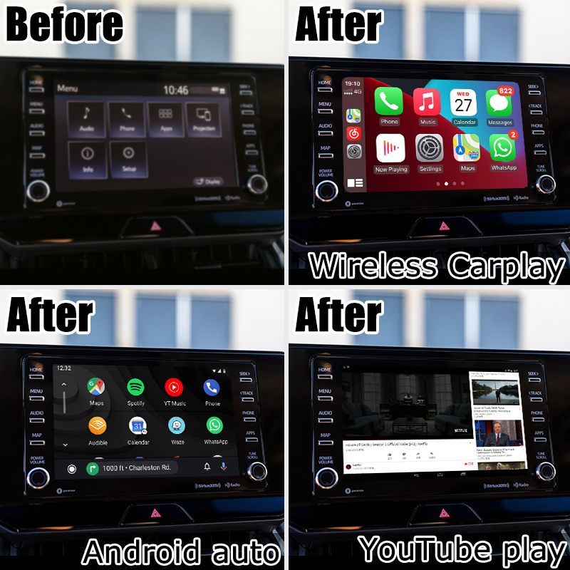 Toyota Harrier Venza Android 13 multimedia video interface 2019-present wireless carplay android auto