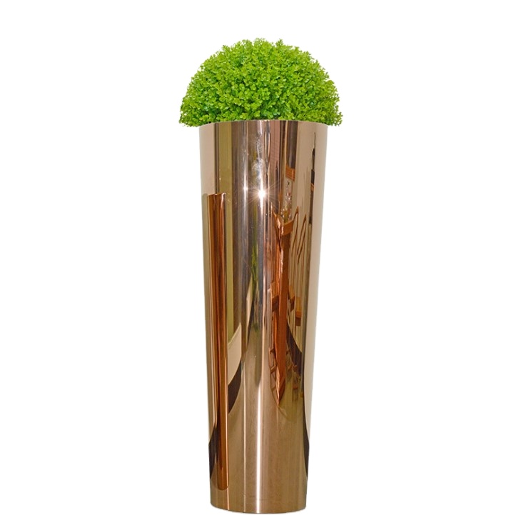 Modern decorative metal rose gold plant box flower pot