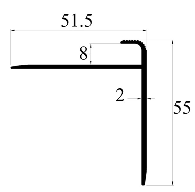 Heavy Duty Stair Nosing Tile Trim F Shape Aluminum Alloy 6063 Material
