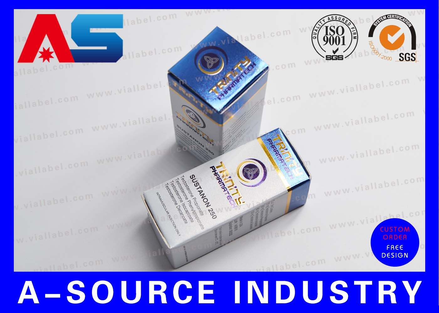 Glossy Laminated Overlay Hologram Box For Vials With Pharma Carton Design small packaging boxes