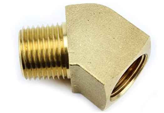 45 Degree 1/8" NPT Pipe Thread Brass Street Elbow Fitting