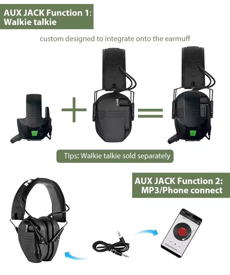 Electronic Noise Reduction Sound Amplification Earmuff Protection Muffs Noise Reduction Headphones For Hunting