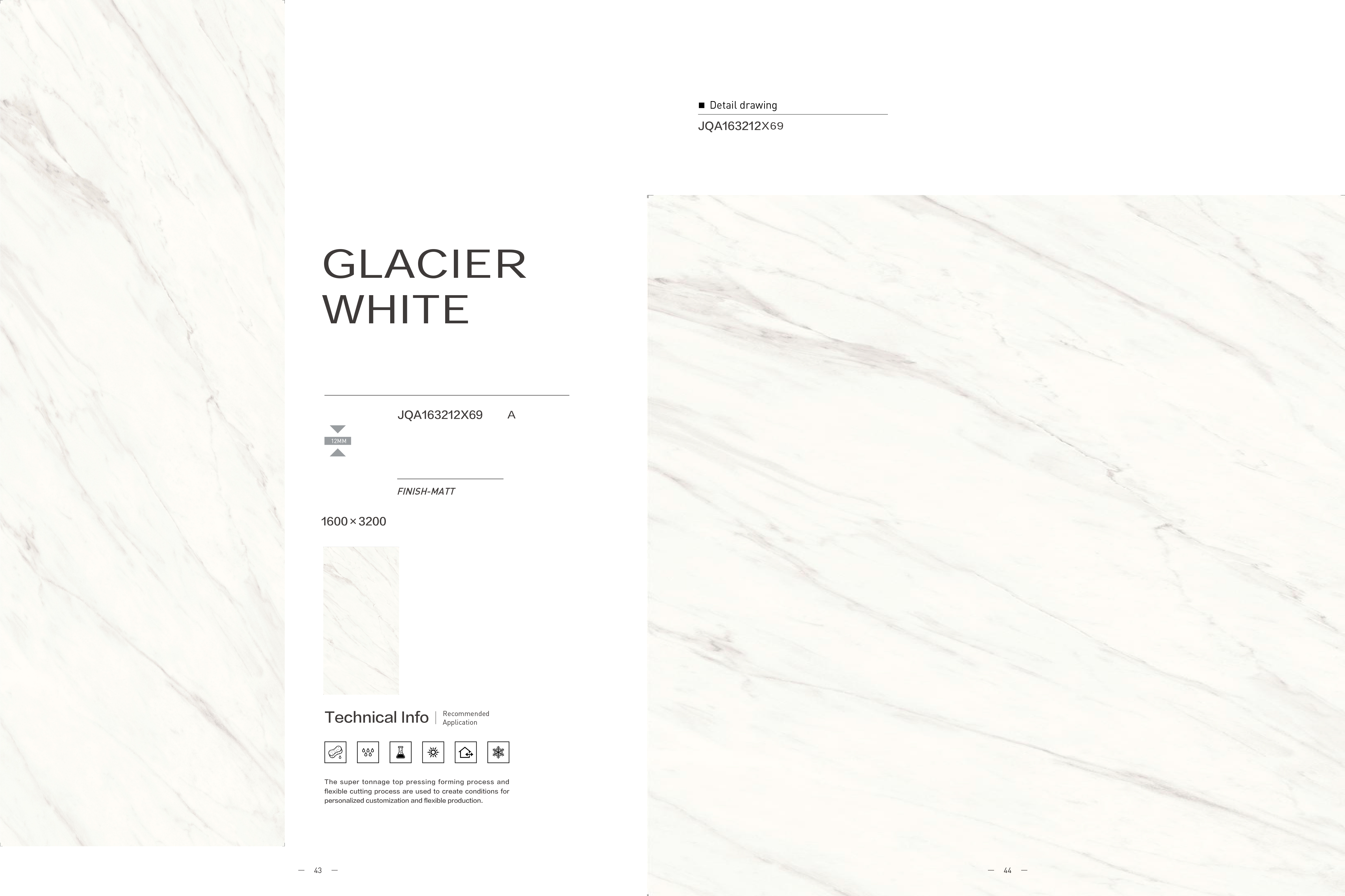 Stunning Natural Marble Porcelain Slab Tile 1600 X 3200mm Heat Insulation