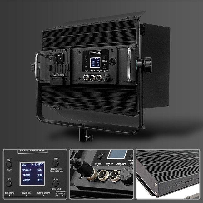 GL-1200BI 120w No fan Daylight Dimmable 2700K-7500K Video Light Professional Photography Light