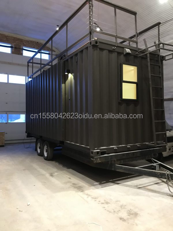 Modern Design Customized Color Steel Fabricated Fast Install Prefab Modular Homes on Wheels for Mobile Camping Trailer