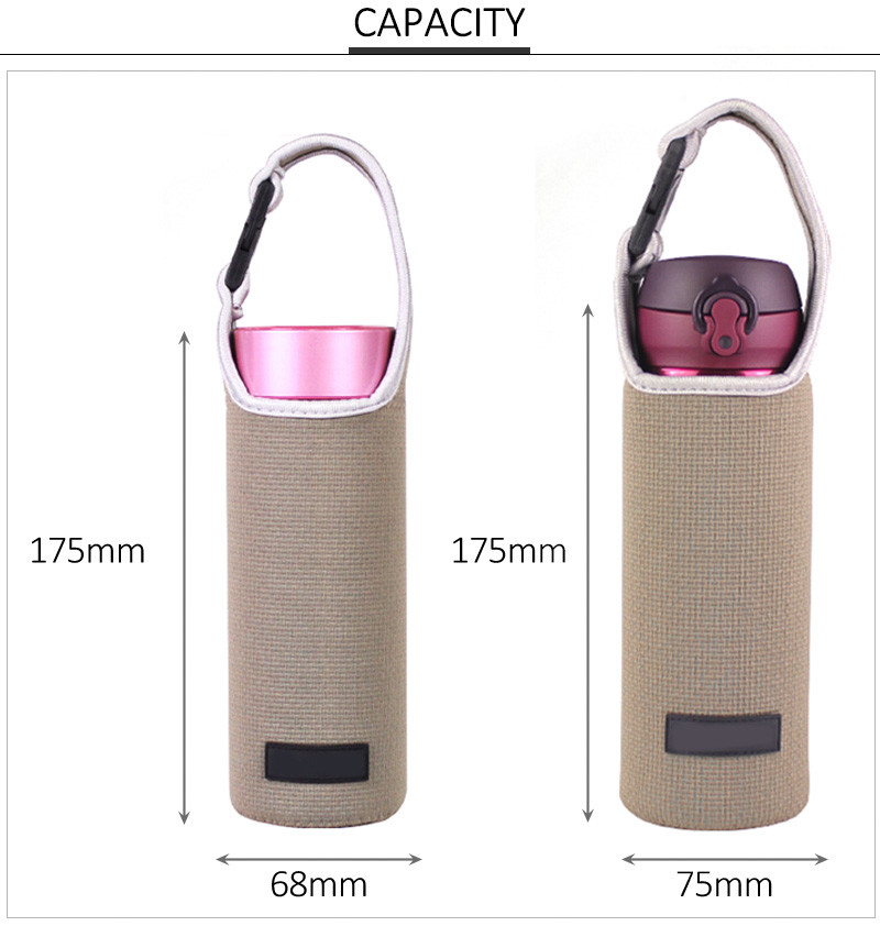 Custom Logo Pure Color Insulated Neoprene Water Bottle Sleeve