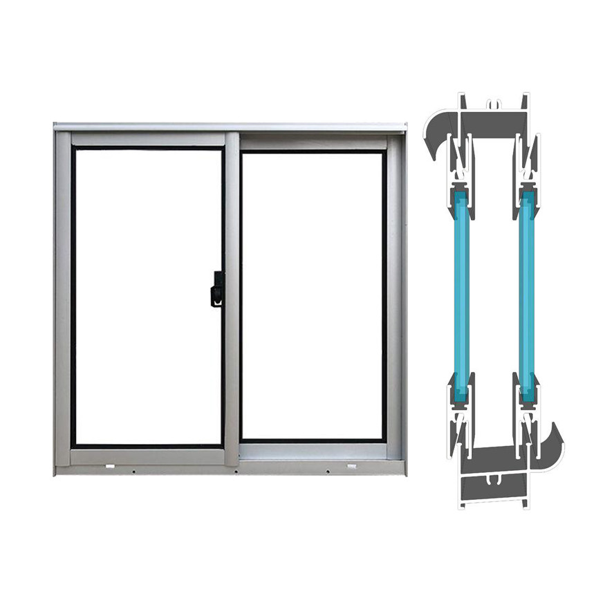 Modern Apartment Aluminium Glass Sliding Doors UPVC Windows With Mesh