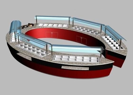 Oval & Round Shape Combination Restaurat Buffet Tables, Commercial Buffet